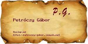 Petróczy Gábor névjegykártya